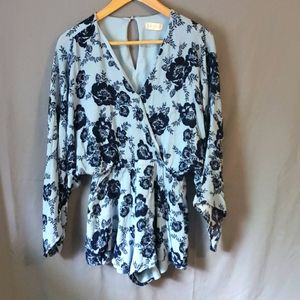 Blue Flowered Romper